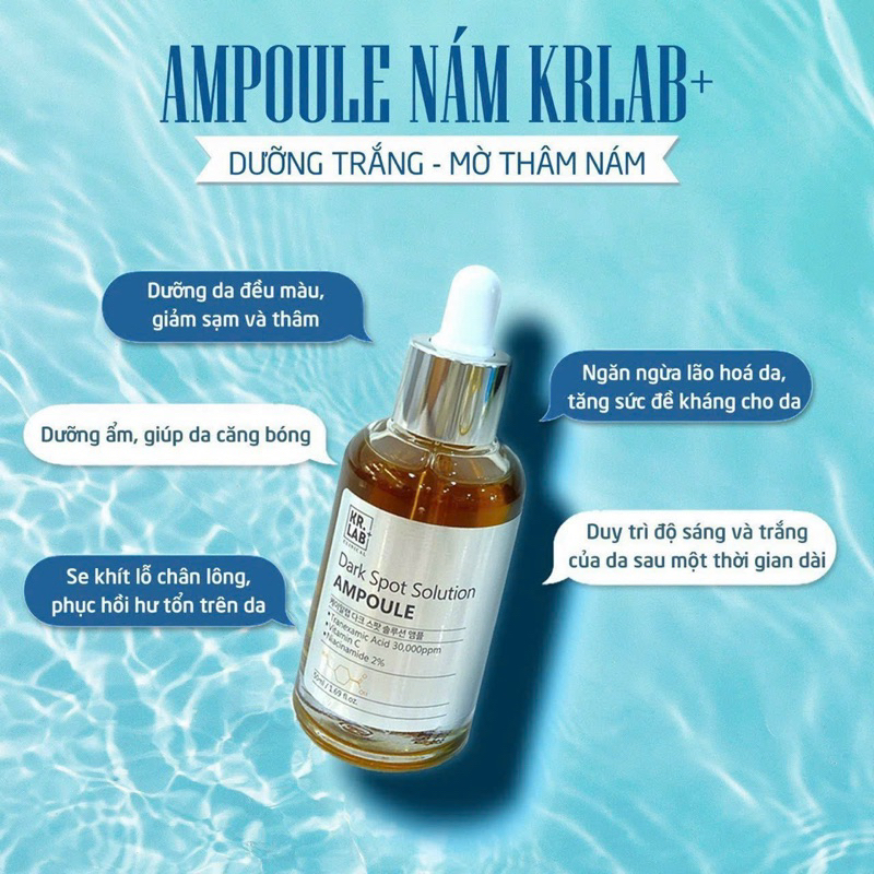 Serum nám dạng ampoule KR.LAB DARK SPOT SOLUTION AMPOULE 50ml trắng da mờ thâm sạm nám