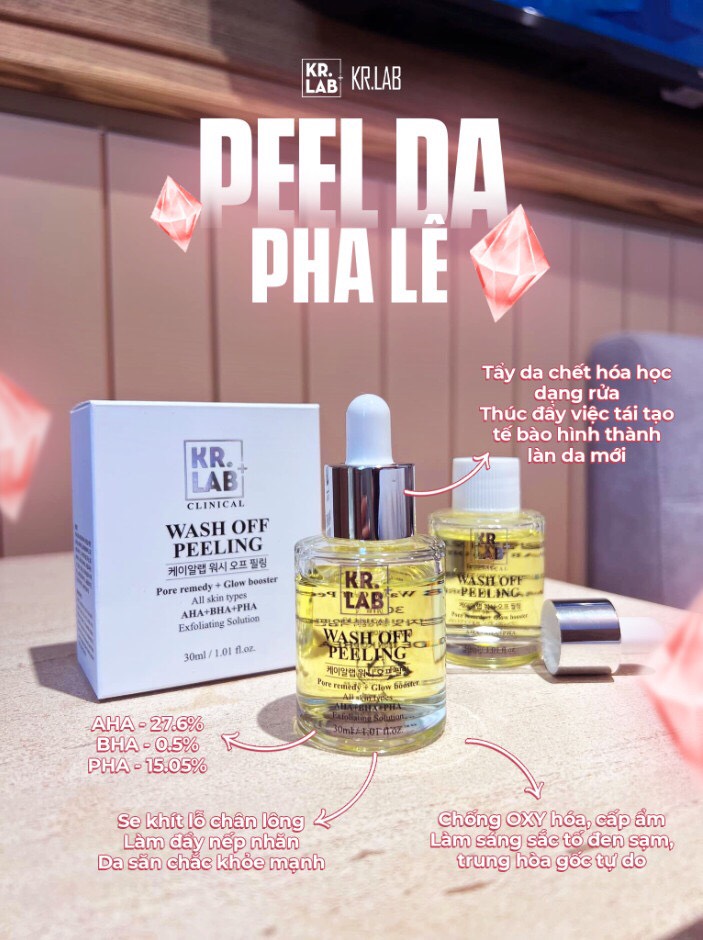Tinh chất Peel da pha lê căng bóng Hàn Quốc KR.LAB+  30ml