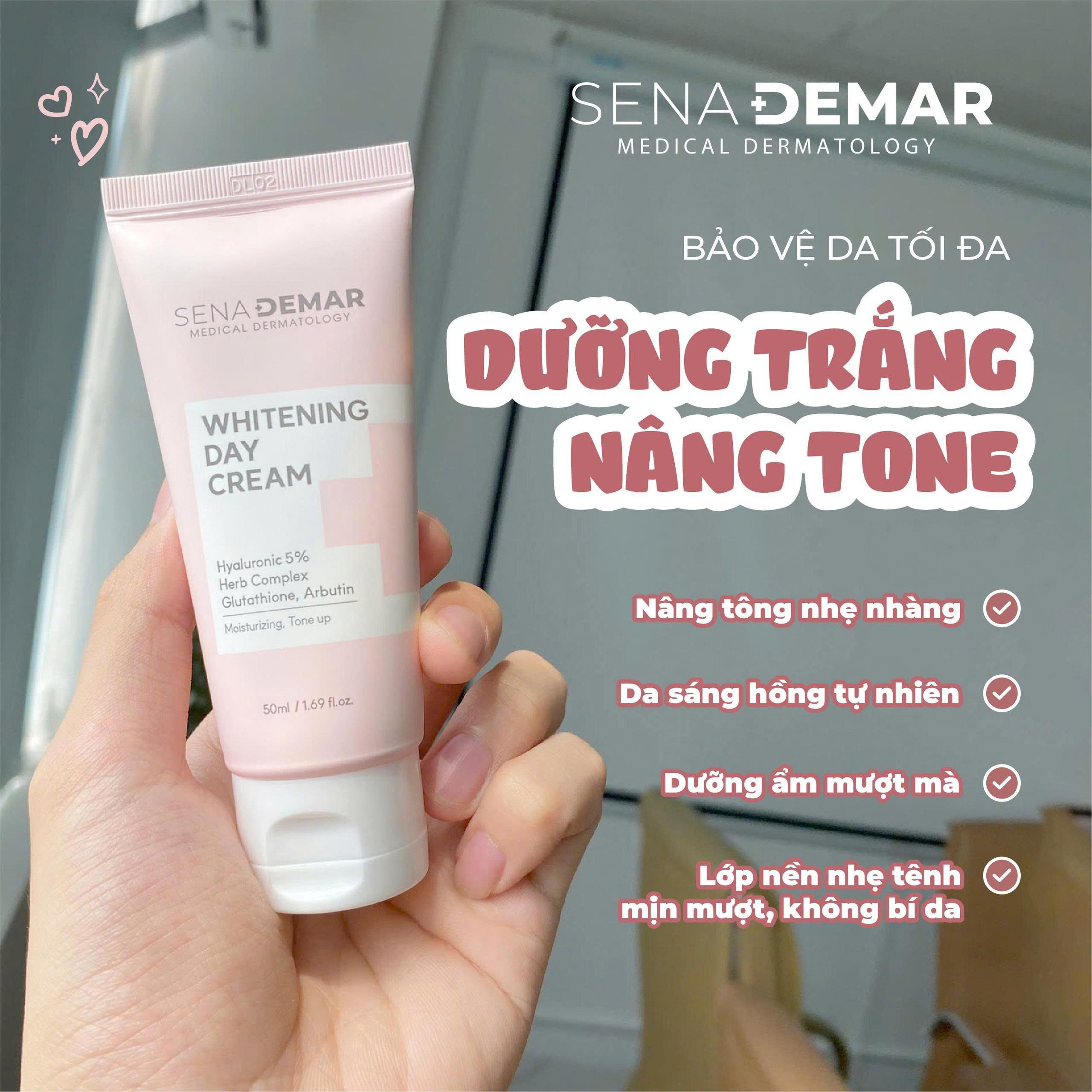 Kem dưỡng da nâng tone ban ngày – SENADEMAR WHITENING DAY CREAM 50ml/tuýp