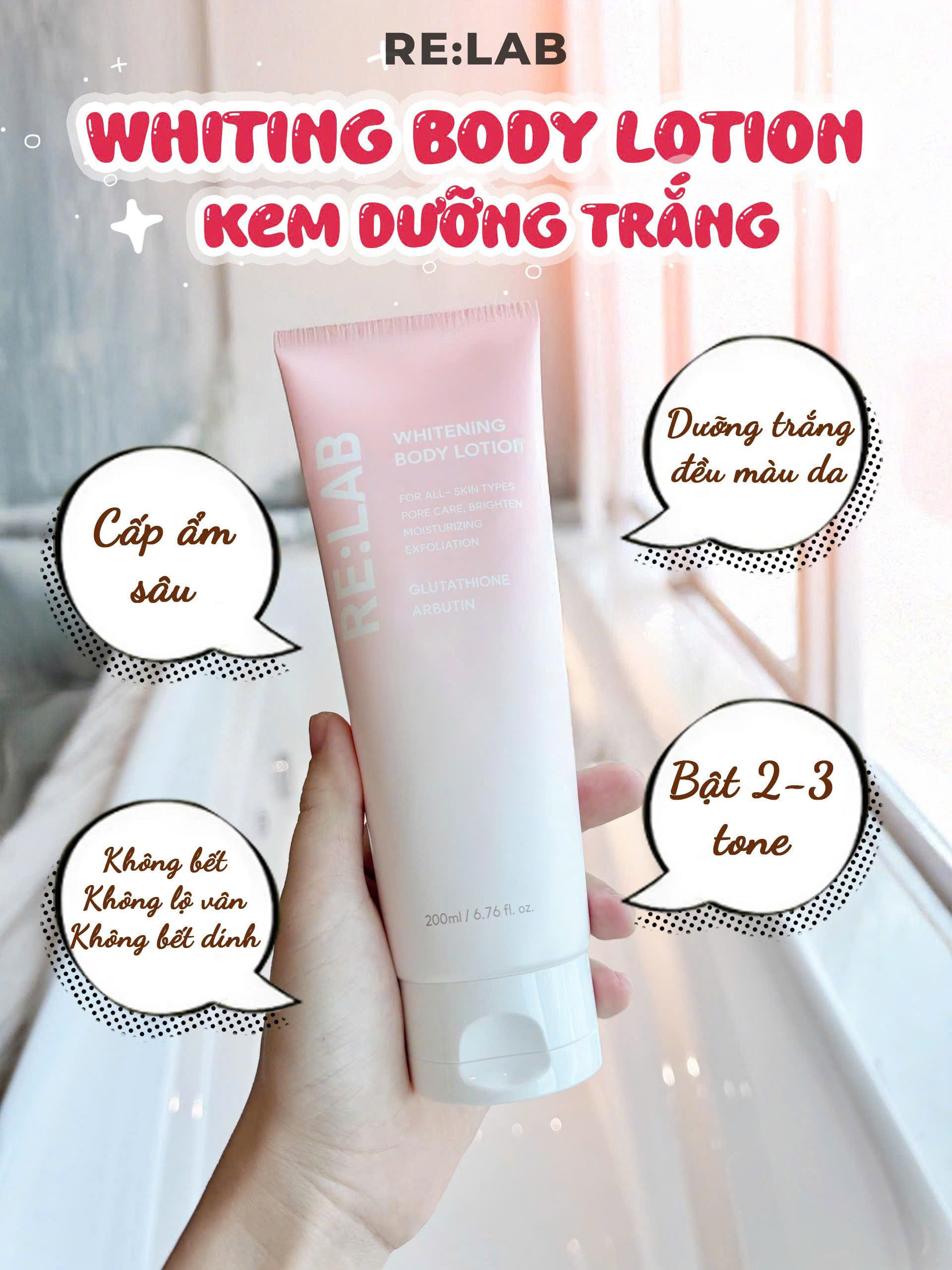 KEM BODY RE:LAB / WHITENING BODY LOTION 200ml
